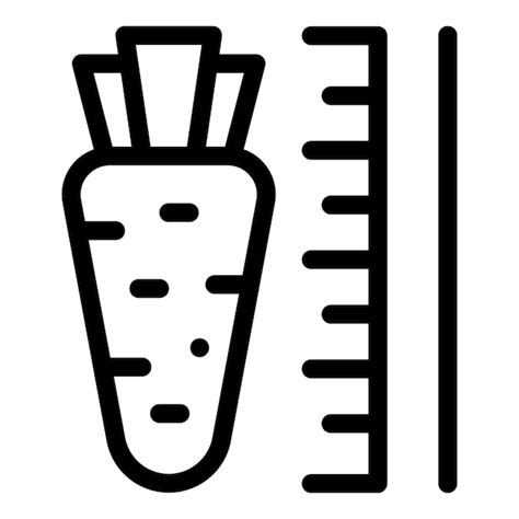 Premium Vector Carrot Being Measured With Ruler Icon Outline Style