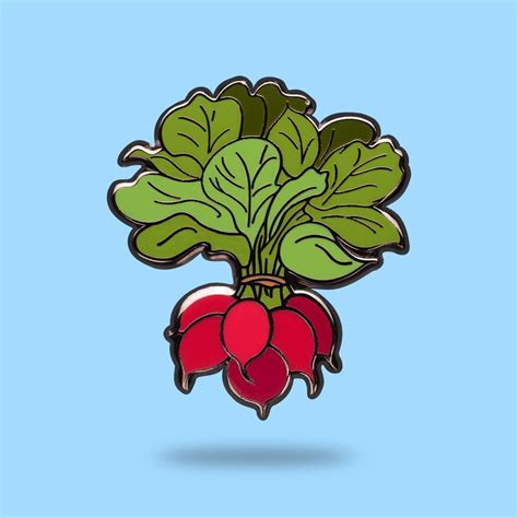 Radish Pin Veggie Vegetable Cute Enamel Pin Etsy