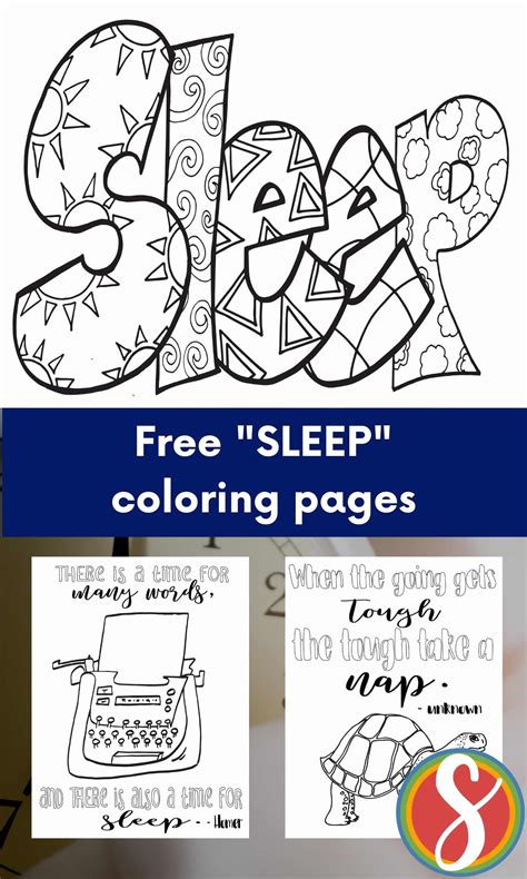 Free Coloring Pages About Sleep Stevie Doodles