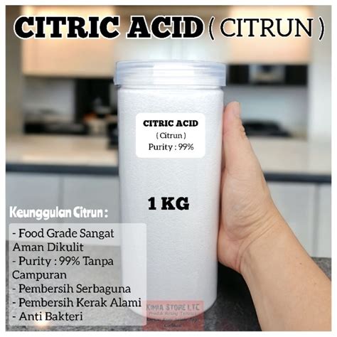 Jual CITRIC ACID MONOHYDRATE 1KG CITRUN ASAM SITRUN ASAM SITRAT