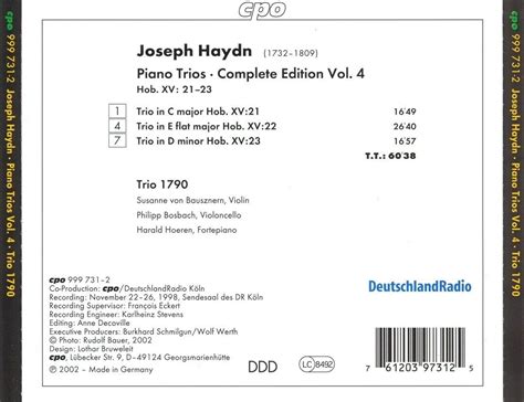 Trio Haydn Complete Piano Trios Vol New Cd Ebay