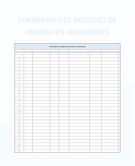 Plantillas Registro De Fallas Para Excel Gratis Y Hojas De Cálculo De