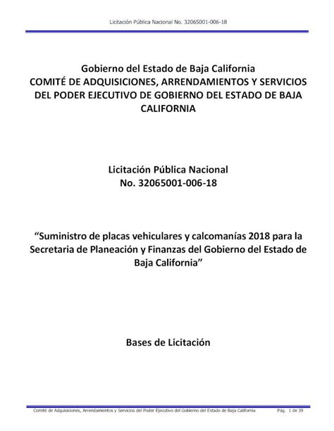 PDF GOBIERNO DEL ESTADO DE BAJA CALIFORNIA Anexo 6 Formato De