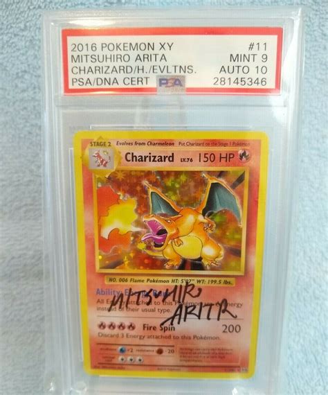 Mavin Mitsuhiro Arita Signed Charizard PSA 9 Auto 10 2016 XY Pokemon