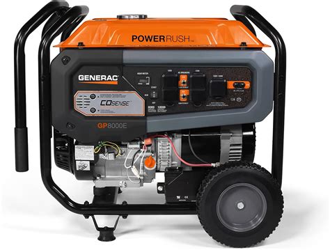 Generac 7676 Gp8000e Generador Portátil De Arranque Eléctrico A Gas De 8000 Vatios Con Co