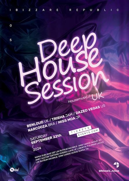 Premium PSD | A poster for deep house music called deep house