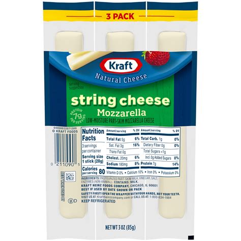 Kraft String Cheese Mozzarella Cheese Snacks 3 Ct Sticks