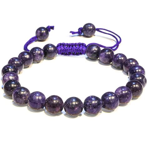 Amazon Lepidolite Crystal Bracelet Gemstone Bead Bracelet With