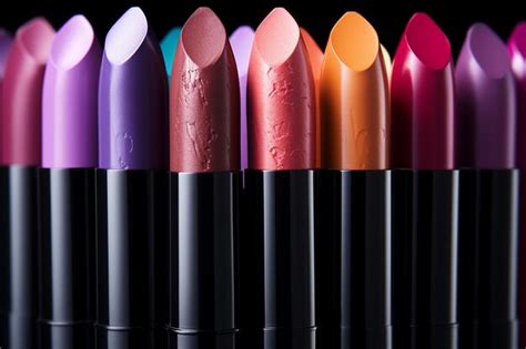 Premium Ai Image A Close Up Of A Row Of Lipsticks With Different