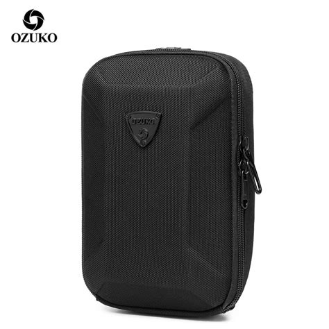 Ozuko homens crossbody saco de casca dura alta qualidade à prova