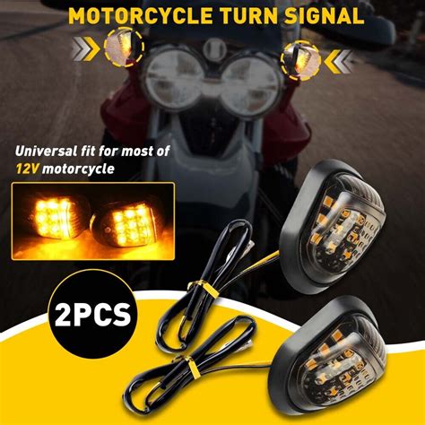 Motorcycle Flush Mount Led Turn Signals Indicator Blinker Amber Light