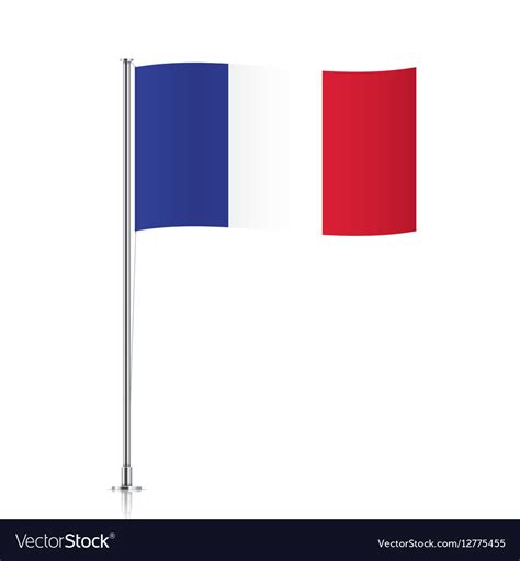 French Flag Waving On A Metallic Pole Royalty Free Vector