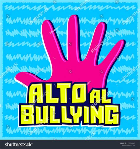 Alto Al Bullying Stop Bullying Spanish Stock Vector Royalty Free