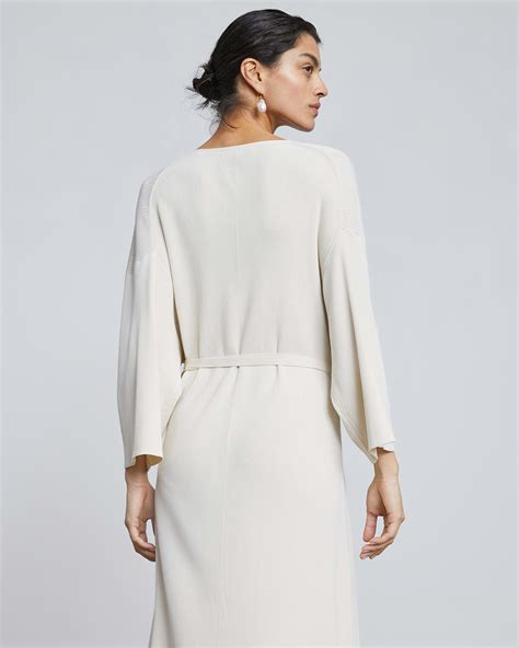 The Ribbed Wrap Midi Dress Beige Everlane