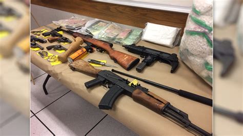 Seven People Charged In Massive Gun Drug Bust Uzi Ak 47 Among Guns