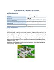 EA2 docx EA2 métodos para localizar instalaciones Datos del alumno