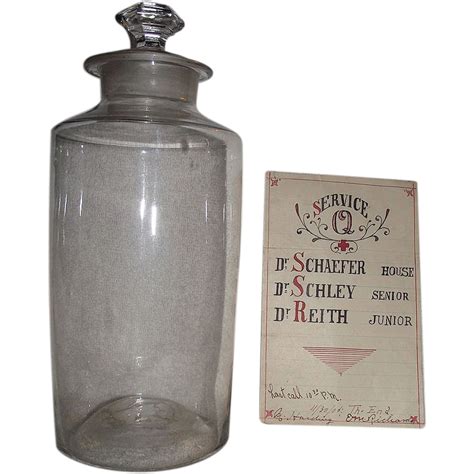 Large Blown Glass Apothecary Jar Circa 1860s With Doctors Last Call