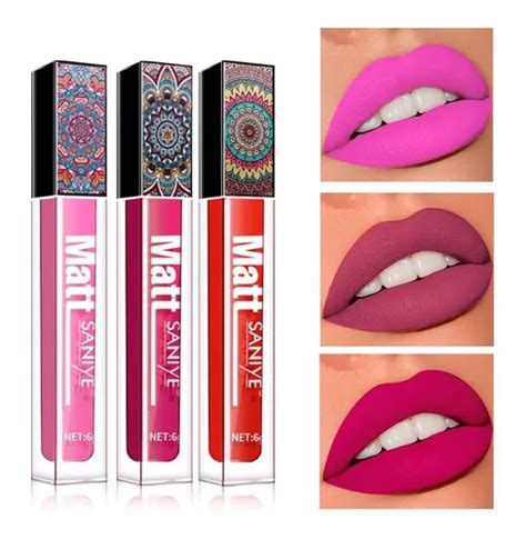 Labial Líquido Long Lasting Saniye Lipgloss Acabado Matte Meses sin