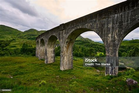 Sideview Of The Glenfinnan Viaduct Also Known As The Hogwarts Express