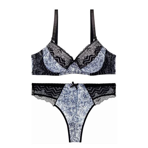 Bra And Knicker Sets Through Lingerie For Women Piece Womens Printed