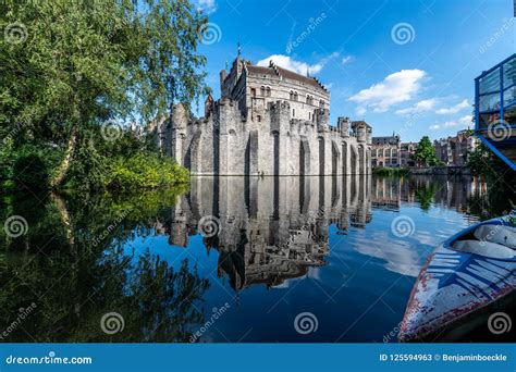 Castle Gravensteen in the Old City Center of Gent in Belgium Stock ...