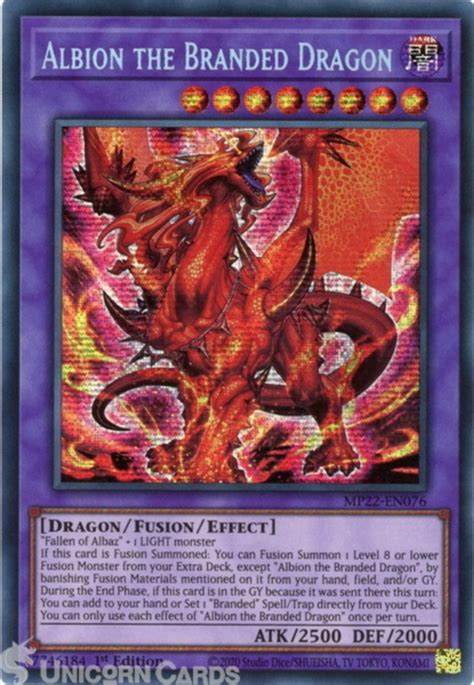 MP22 EN076 Albion The Branded Dragon Prismatic Secret Rare 1st Edition