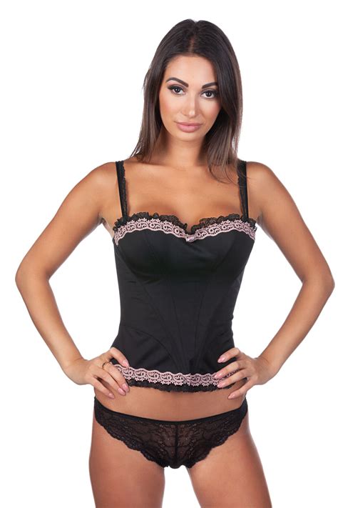 Felina Tricia Satin Sexy Vintage Lace Trim Bustier Corset Lingerie Ebay