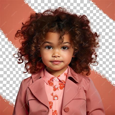 Premium Psd A Defensive Preschooler Girl With Curly Hair From The