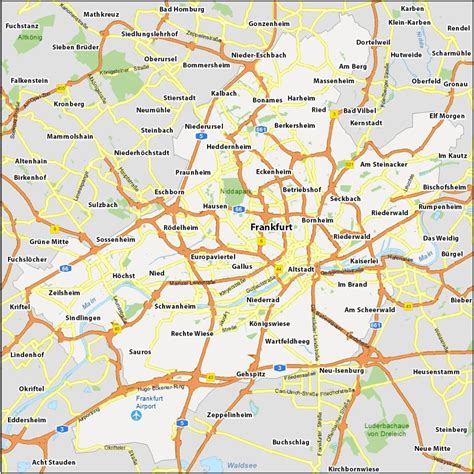 Map of Frankfurt, Germany - GIS Geography