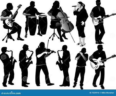 Silhouettes Of Musicians Royalty Free Stock Image Image