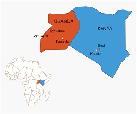 Uganda And Kenya Map Hd Png Download Kindpng