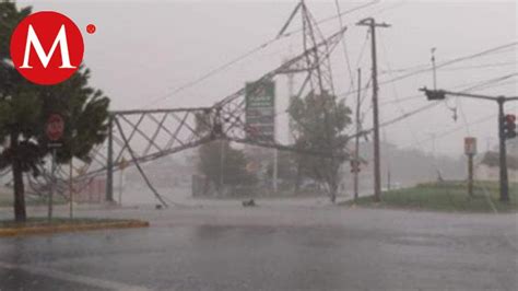 Colapsa Torre De Alta Tensi N En Escobedo Por Fuertes Lluvias Youtube