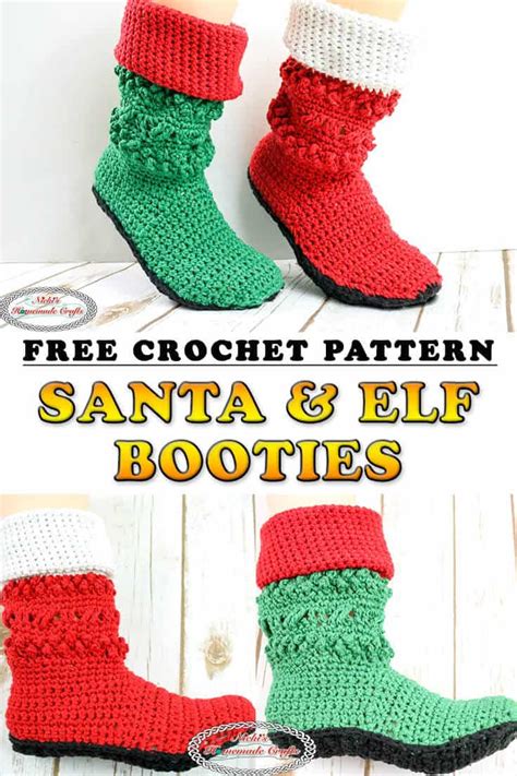 How To Crochet Cute Christmas Santa Elf Booties Easily