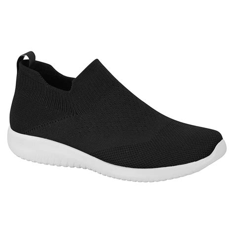 Tenis Feminino Actvitta Esportivo Casual Slip On Preto