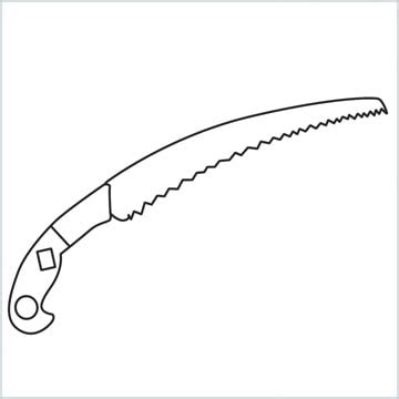 How To Draw A Pruning Saw Step By Step 6 Easy Phase