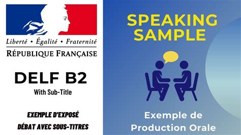 Delf B Production Orale Speaking Sample Exemple De Production