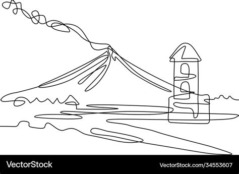 Mayon volcano or mount with cagsawa church Vector Image