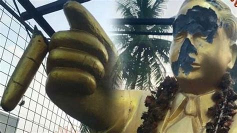 BR Ambedkar Statue Vandalized তমলনডর গরম ভঙ হল বব