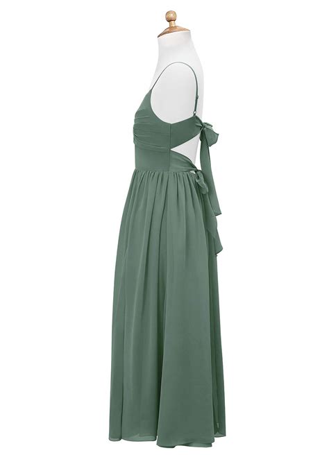 Azazie Zeya Junior Bridesmaid Dress In Eucalyptus Azazie