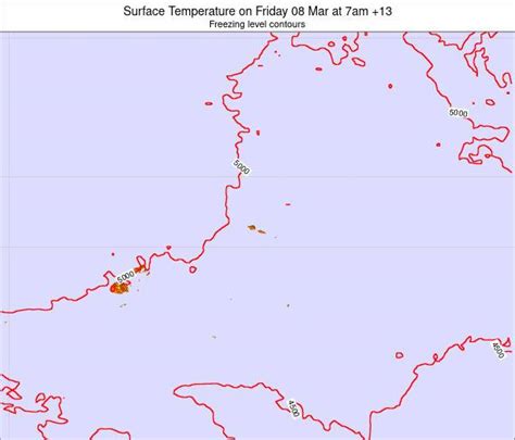 Samoa Surface Temperature on Saturday 13 Mar at 8pm WSDT