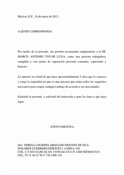 50 Formatos Carta De Recomendacion Personal