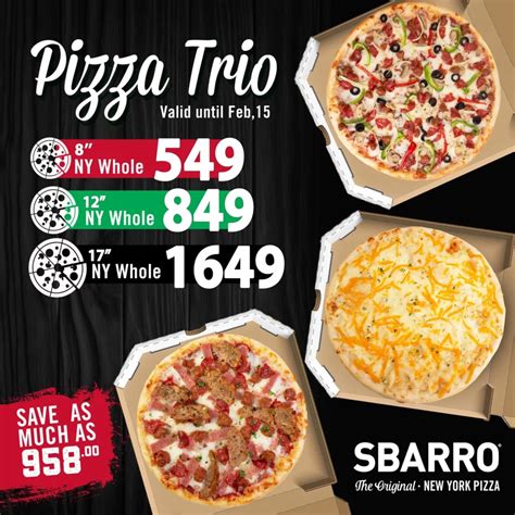 SBARRO MENU PHILIPPINES & UPDATED PRICES 2024