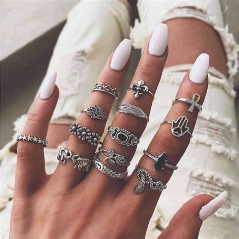 Silver Midi Ring Set Deals Bellvalefarms