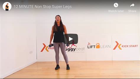 12 Minute Non Stop Super Legs Workout With Rachel Holmes Kick Start