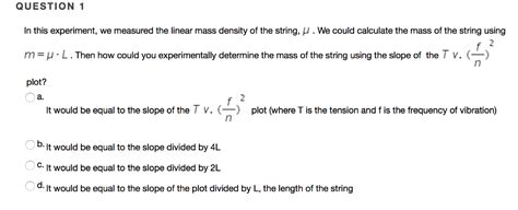 Solved QUESTION 1 In This Experiment We Measured The Linear Chegg