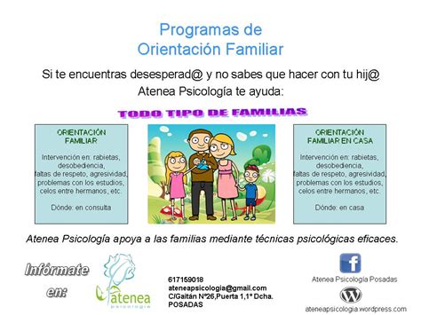 Programas De Orientación Familiar Atenea Psicología