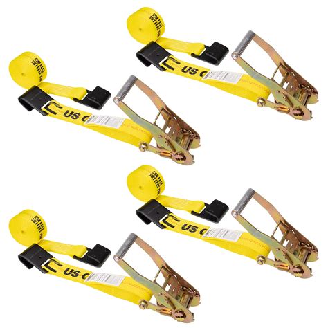 Buy Us Cargo Control Flat Hook Ratchet Straps 2 Inch Wide X 30 Foot