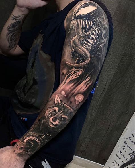 Marvel Themed Sleeve Tattoo