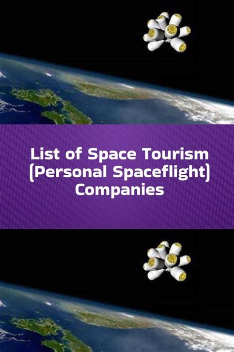 List of Space Tourism (Personal Spaceflight) Companies | Space tourism, Tourism, Space flight