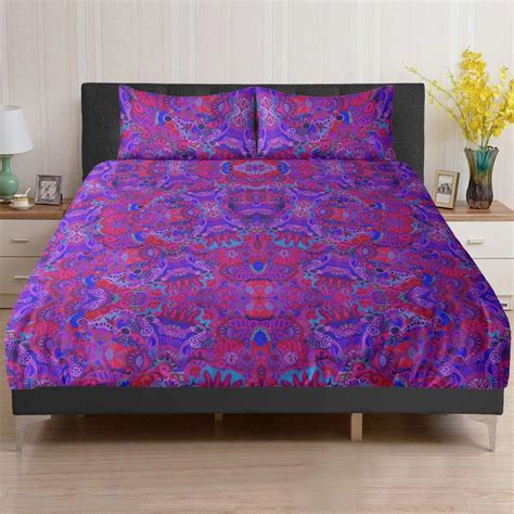 Purple Art Naif Design For Custom Duvet And Pillow Covers 291 3in1